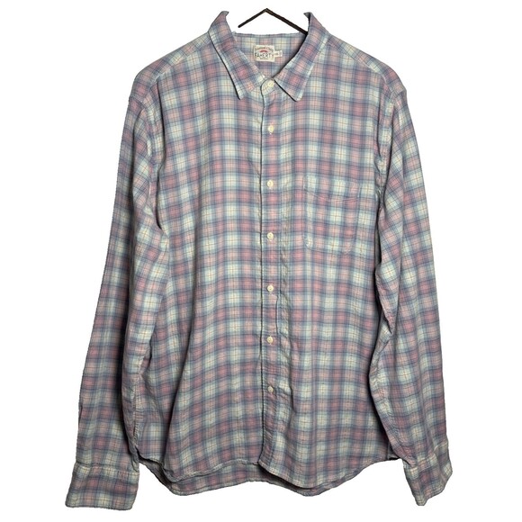 Faherty Other - Faherty Blue Pink White Plaid Long Sleeve Cotton Men's Shirt Size XXL